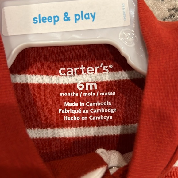 NWT Carter's 2 Way Zipper Footie Sleep & Play (6M) - Picture 2 of 3